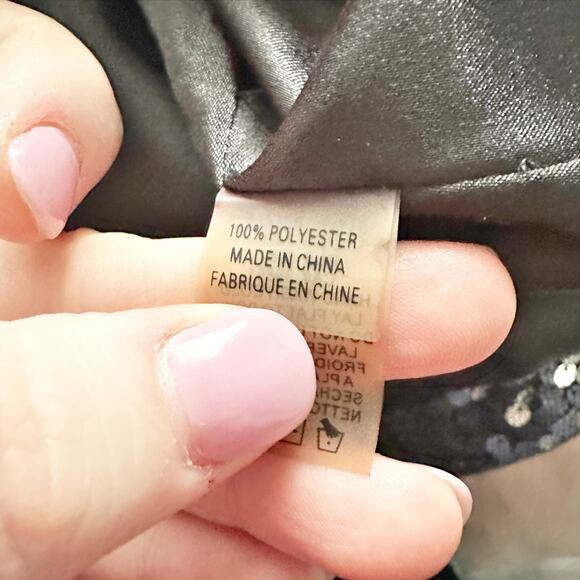 Elie Tahari Silver Sequin Black Mesh Mini Blouson Dress women's size small - Picture 5 of 14